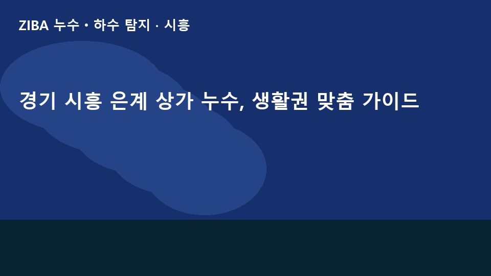 경기 시흥 은계 상가 누수, 생활권 맞춤 가이드