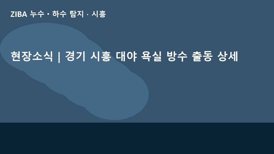 현장소식 | 경기 시흥 대야 욕실 방수 출동 상세