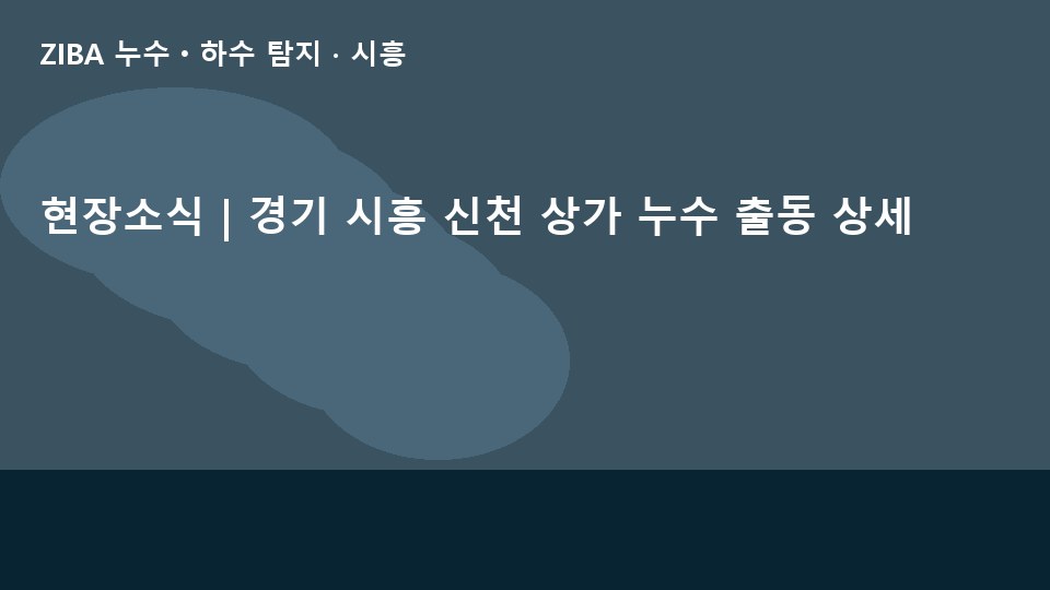 현장소식 | 경기 시흥 신천 상가 누수 출동 상세